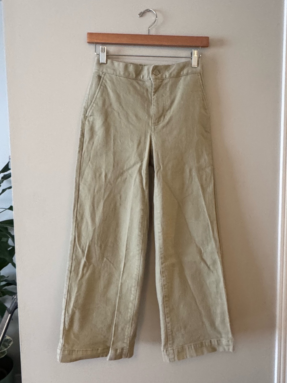 OAK + FORT Men's Wide-Leg Chinos in Light Khaki
